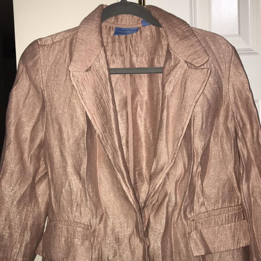 Lux Vintage Simply Vera Wang Classy Sparkling Salmon Beautiful Blazer - Picture 3 of 6